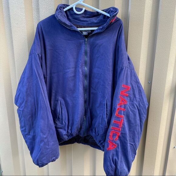 Vintage Nautica Spell-out Sleeve Oversized jacket - Picture 2 of 5